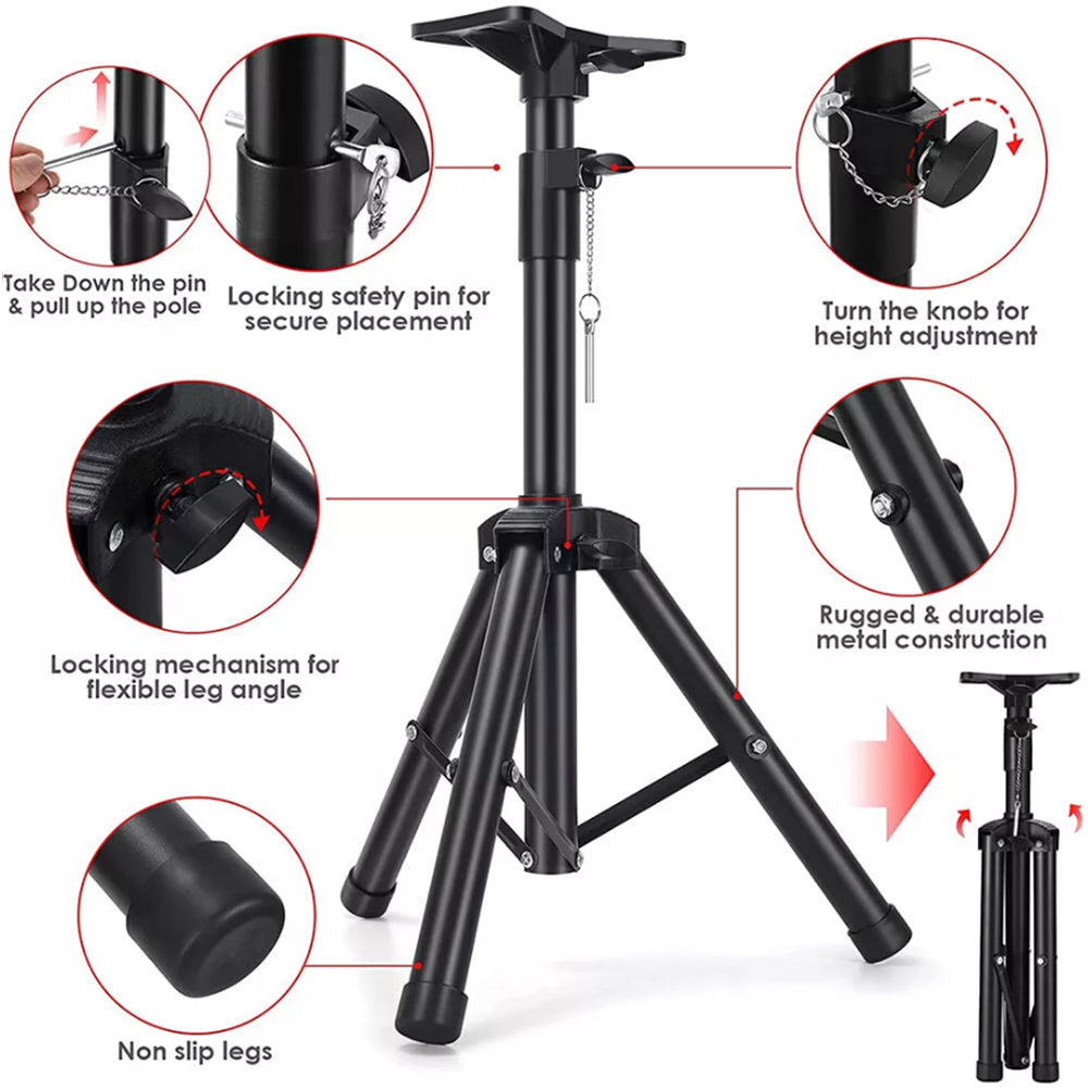 Heavy Duty Speaker Tripod Strong Adjustable Portable Home Speaker Stand