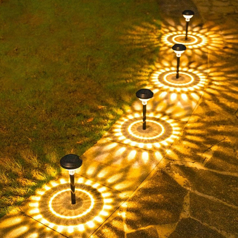 2Pcs Solar Lawn Light LED Solar Lights Outdoor Drop Shaped Projection Lamp Warm