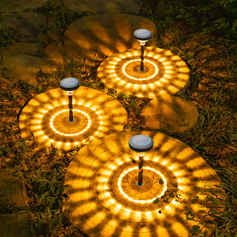 2Pcs Solar Lawn Light LED Solar Lights Outdoor Drop Shaped Projection Lamp Warm