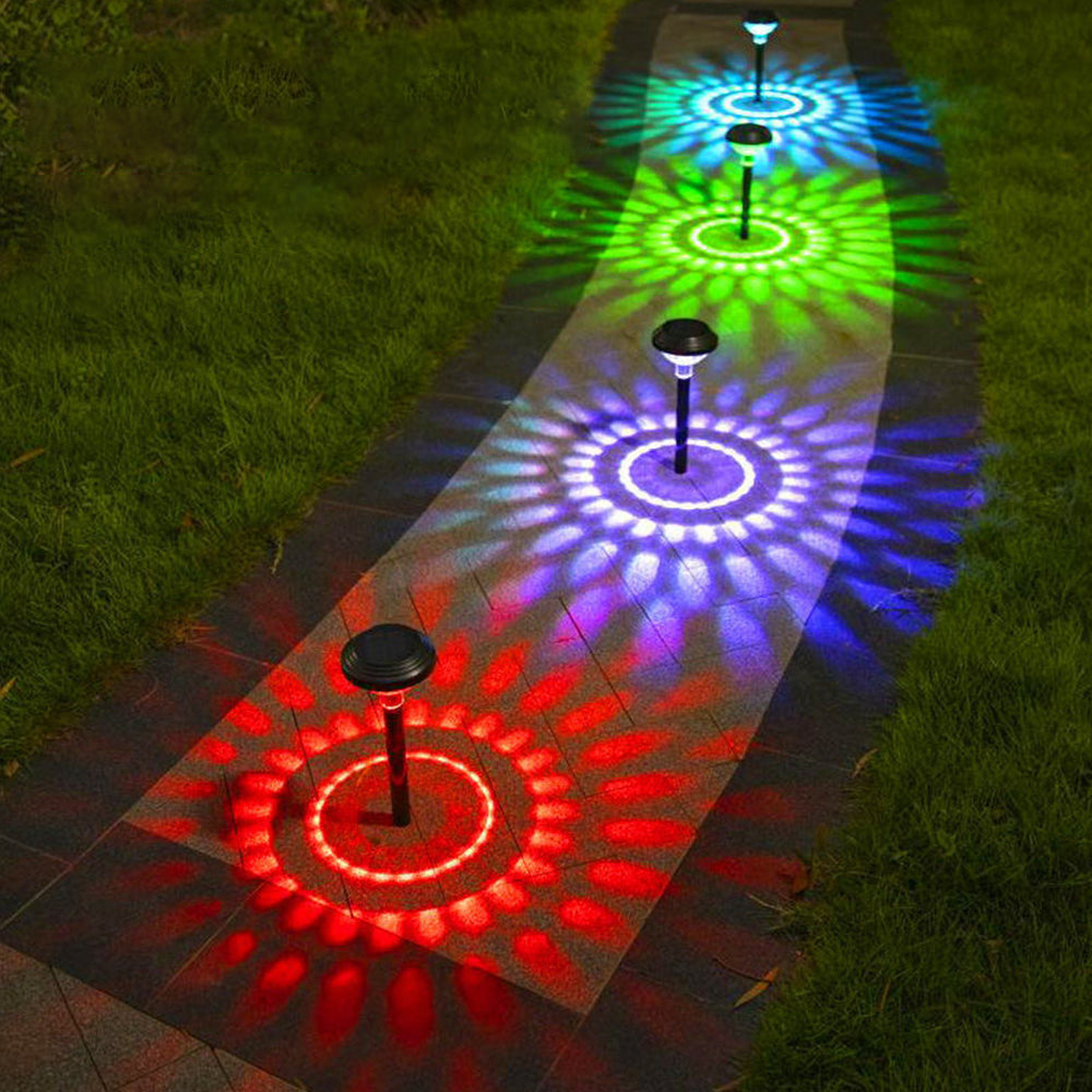 2Pcs Solar Lawn Light LED Solar Lights Outdoor Drop Shaped Projection Lamp Warm