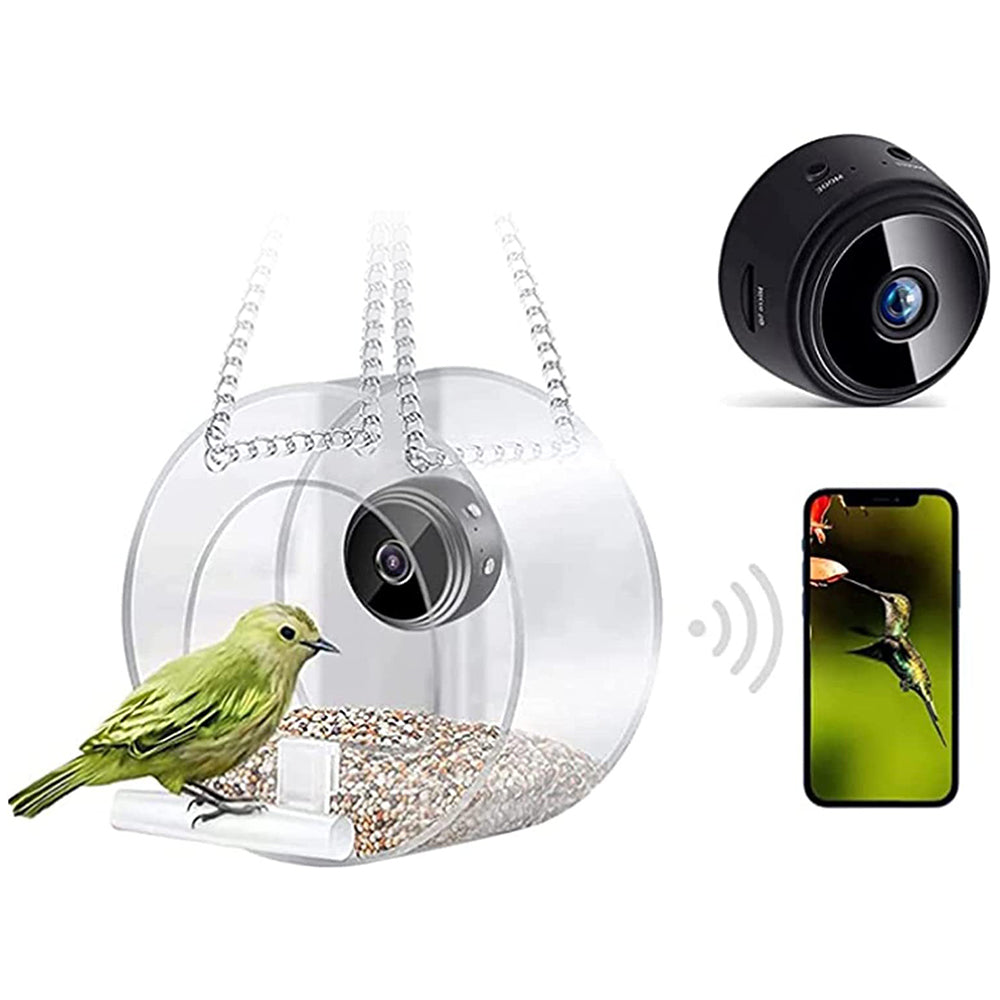 Smart Bird Feeder with Camera 1080P WiFi Auto Capture Bird Motion Detection
