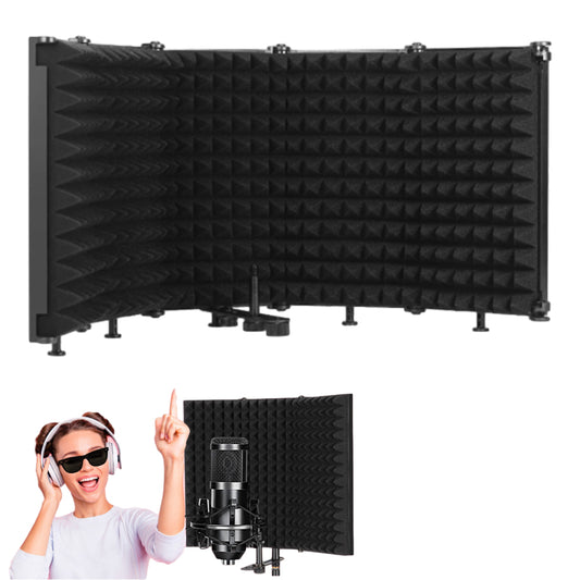 5 Panel Microphone Isolation Shield Acoustic Sound Shield Absorbing Foams