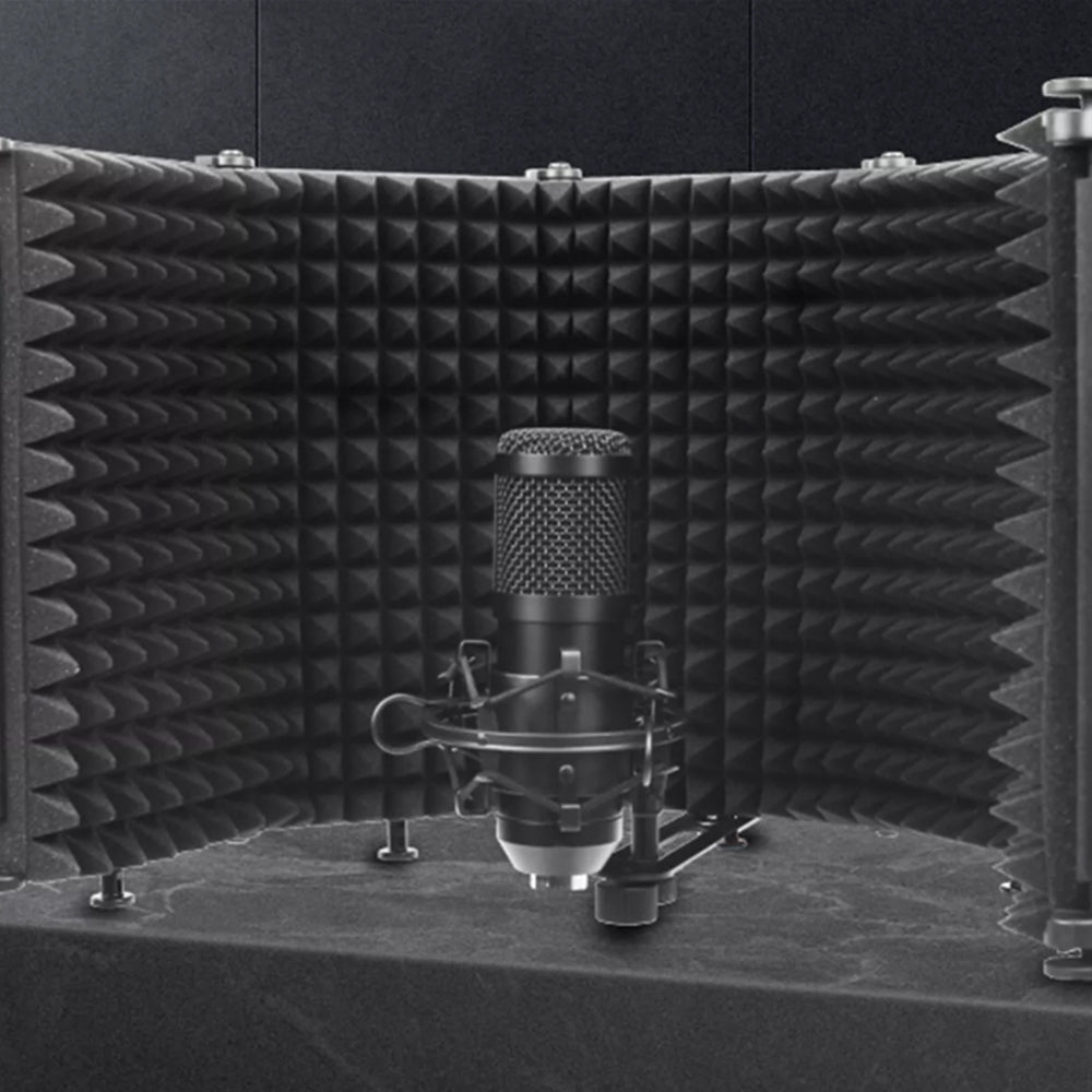5 Panel Microphone Isolation Shield Acoustic Sound Shield Absorbing Foams