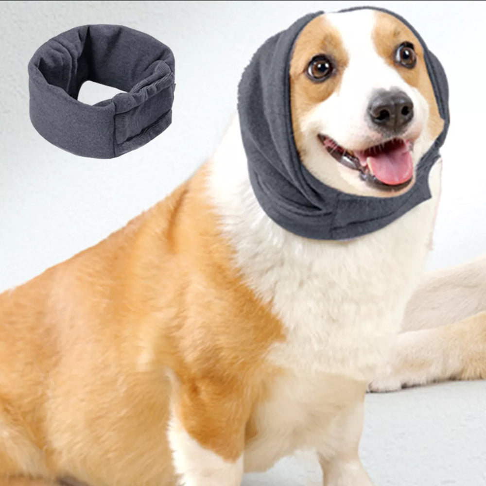 Dog Ear Wrap Calming Hoodie Cover Anxiety Relief Noise Protection Earmuff Grey S