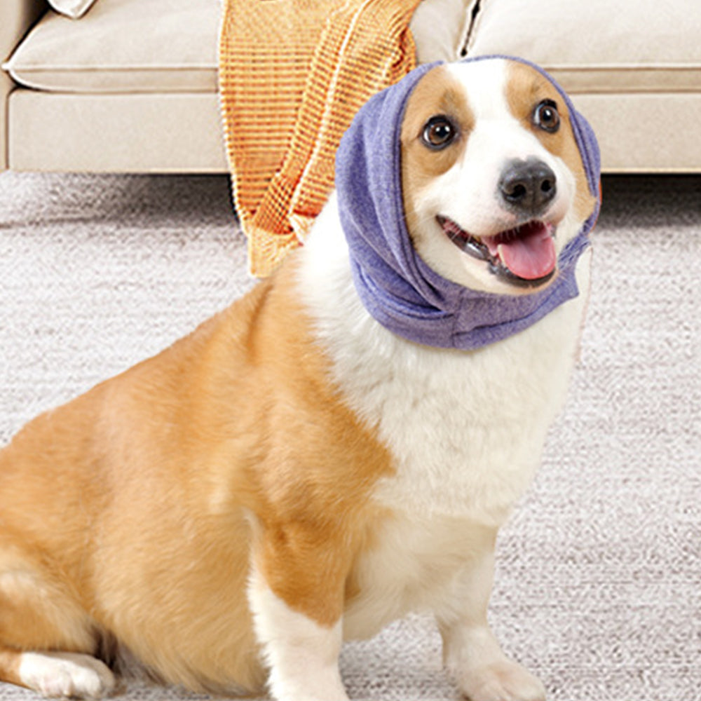 Dog Ear Wrap Calming Hoodie Anxiety Relief Noise Protection Earmuff Purple L