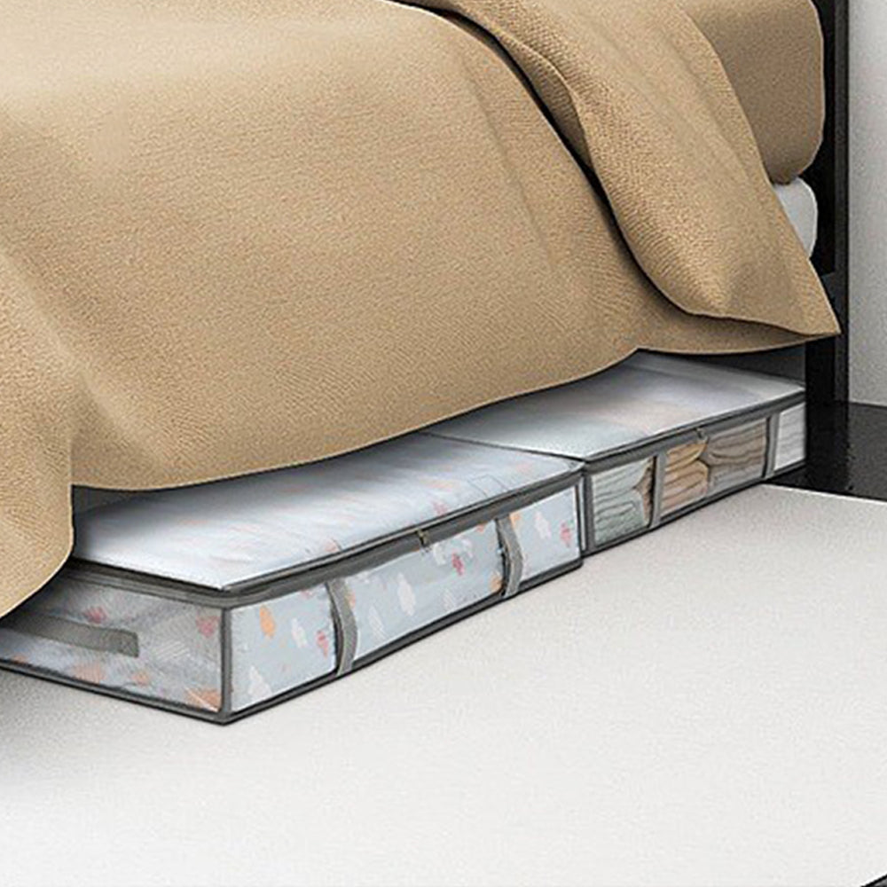 2Pcs Large Capacity Under Bed Storage Container Bag with Handle Closet Organizer