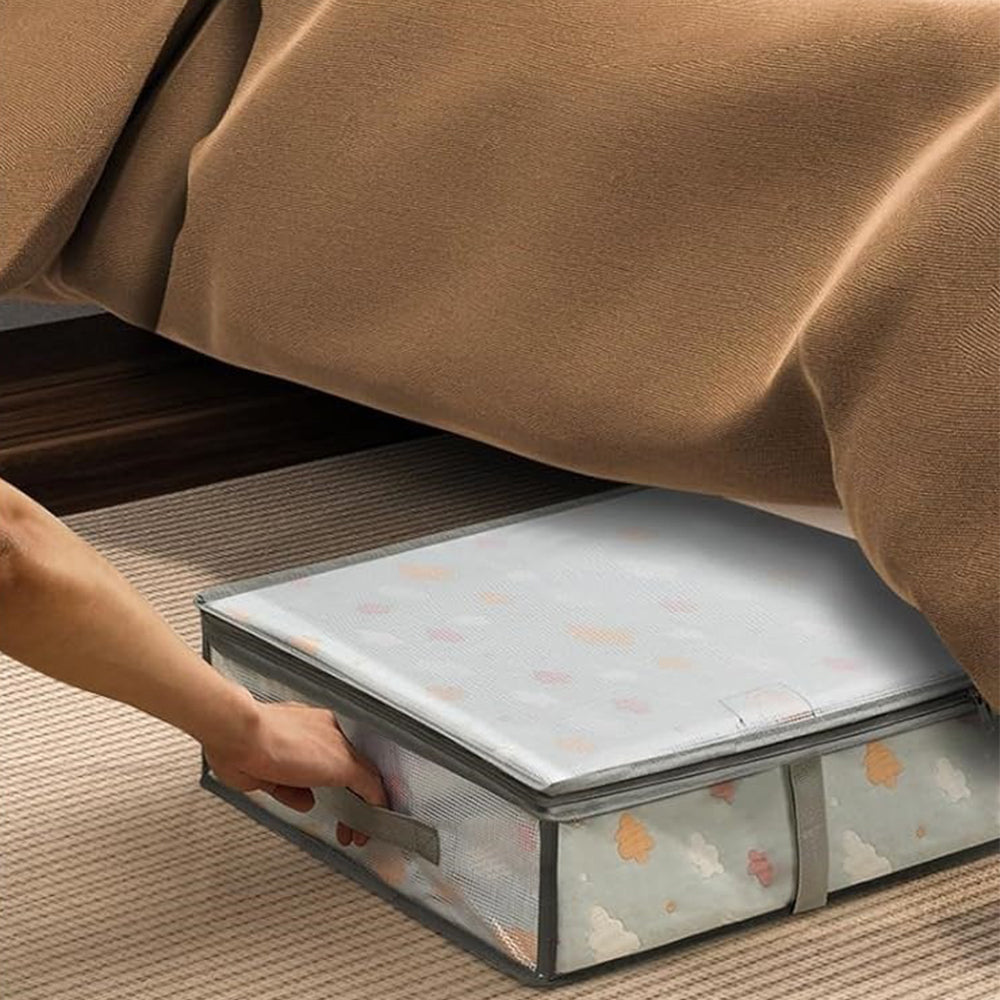 2Pcs Large Capacity Under Bed Storage Container Bag with Handle Closet Organizer