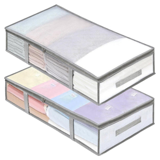 2Pcs Large Capacity Under Bed Storage Container Bag with Handle Closet Organizer