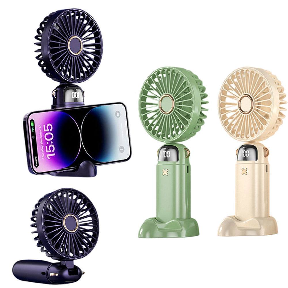 Foldable Handheld Fan With LED Display