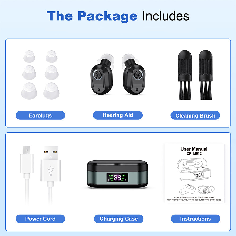 Digital In-Ear Hearing Aids Rechargeable Sound Amplifier for Seniors Hearing Loss