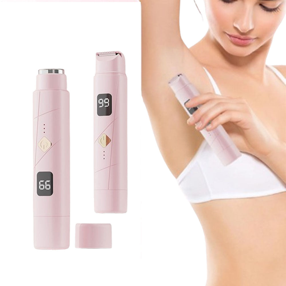 2-in-1 Women Electric Shaver Dual Head Bikini Trimmer Body Hair Trimmer Facial Hair Remover