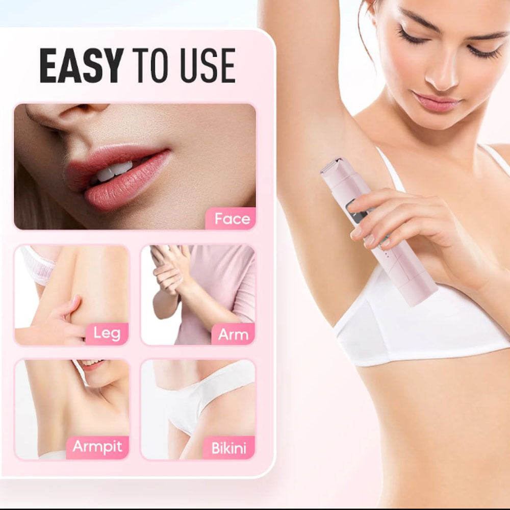 2-in-1 Women Electric Shaver Dual Head Bikini Trimmer Body Hair Trimmer Facial Hair Remover
