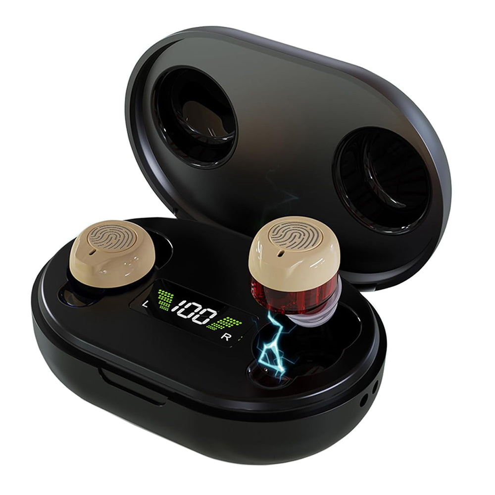 Hearing Aids with LED Power Display Charging Case Rechargeable Hearing Amplifiers for Seniors