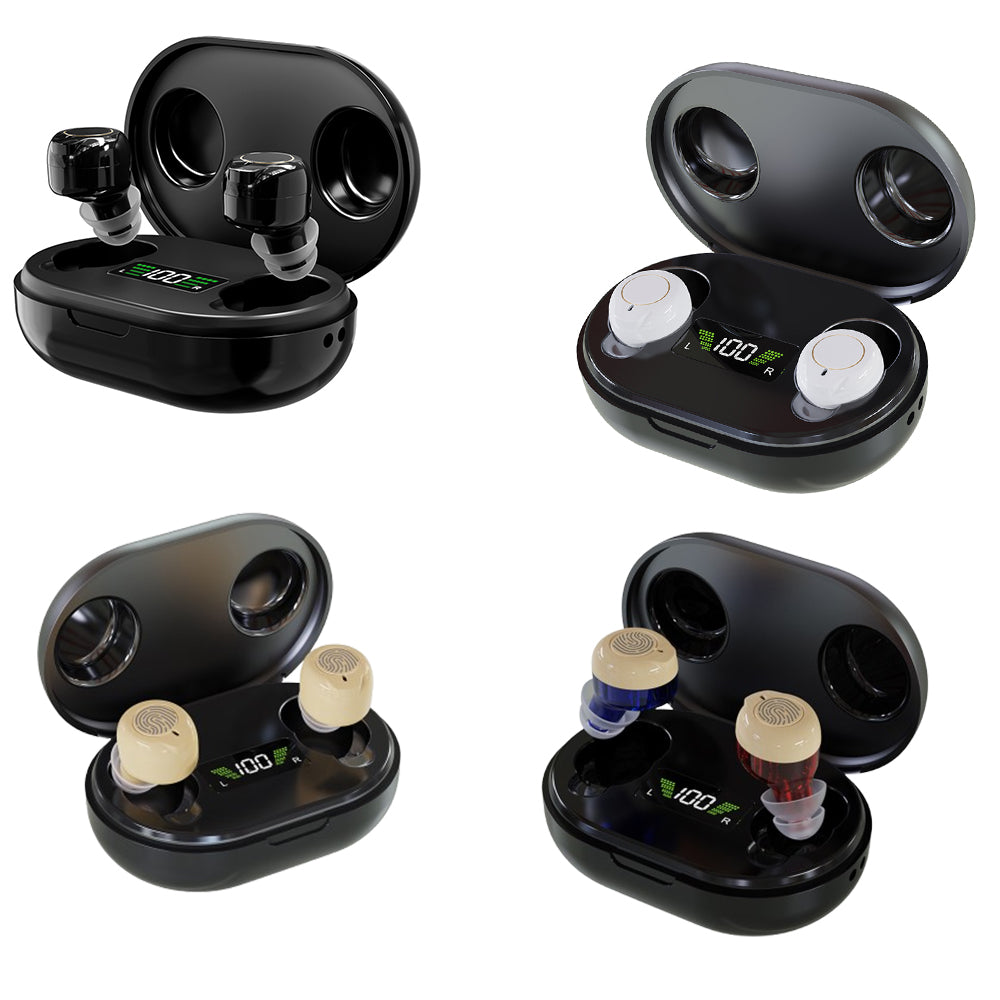Hearing Aids with LED Power Display Charging Case Rechargeable Hearing Amplifiers for Seniors