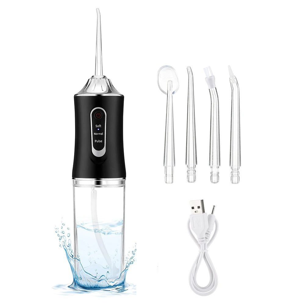 Cordless Water Dental Flosser Portable Oral Irrigator with Nozzles for Teeth Cleaning