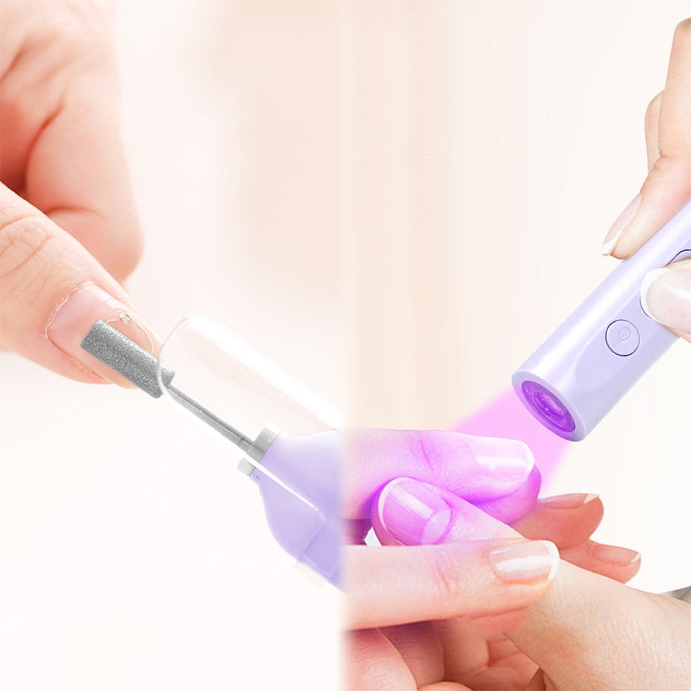 Rechargeable Electric Manicure and Pedicure Kit Cordless Nail Drill with LED Light for Natural/Acrylic Nails