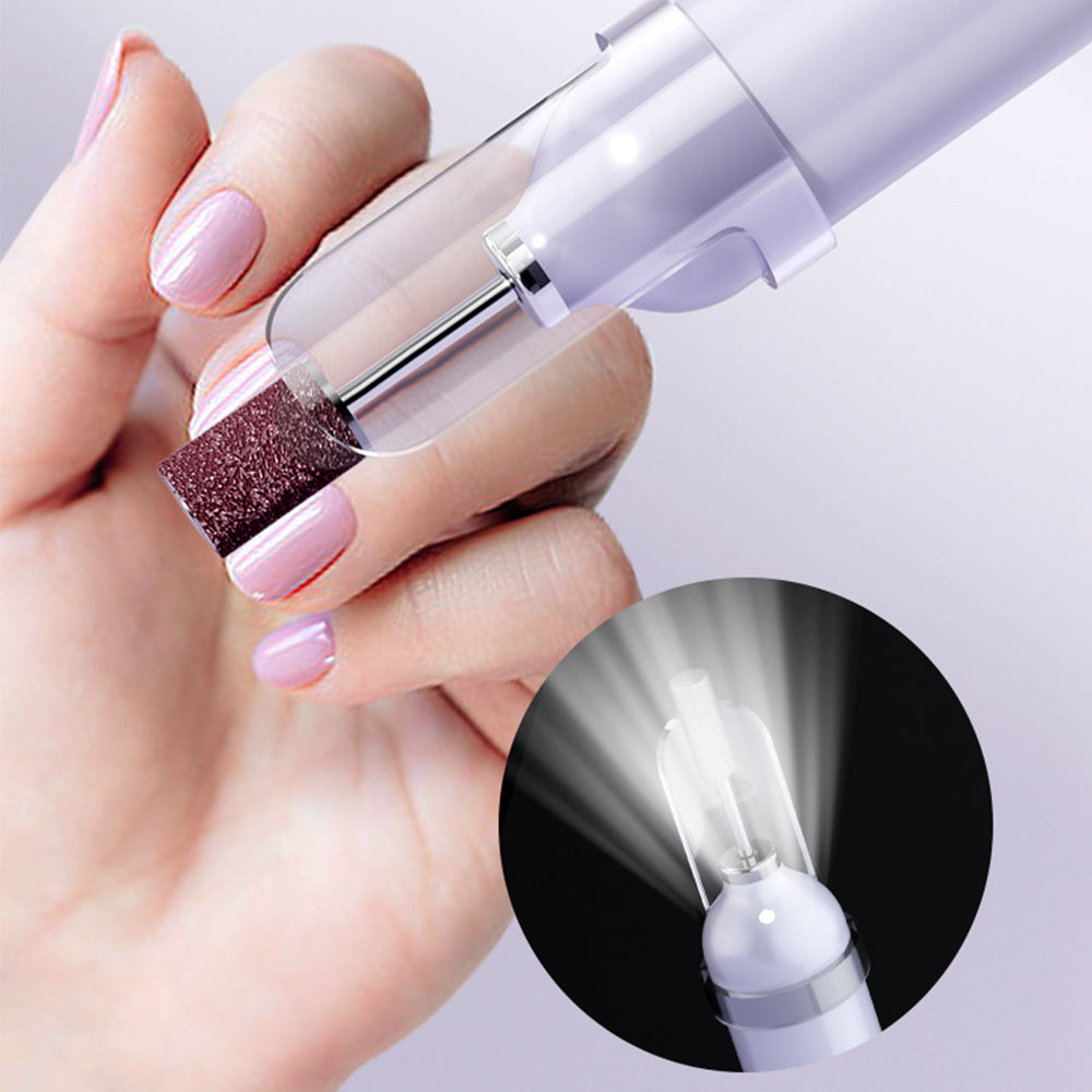 Rechargeable Electric Manicure and Pedicure Kit Cordless Nail Drill with LED Light for Natural/Acrylic Nails