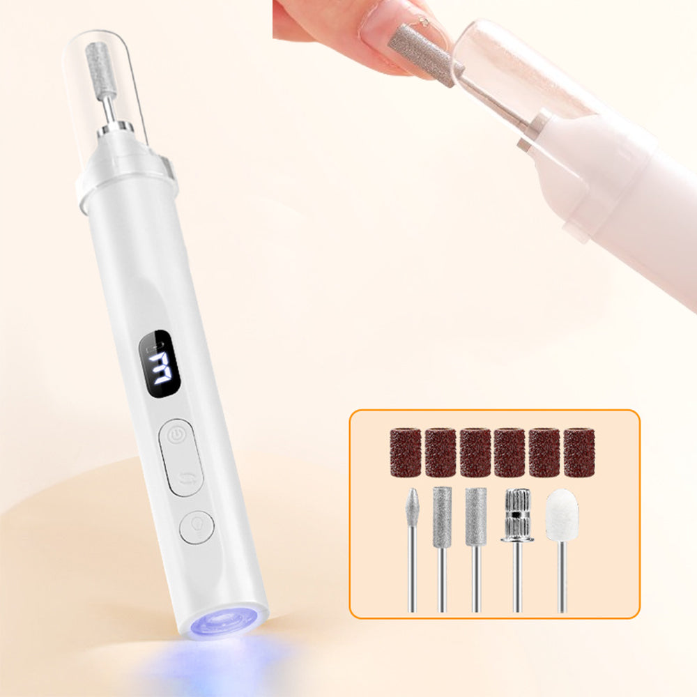 Rechargeable Electric Manicure and Pedicure Kit Cordless Nail Drill with LED Light for Natural/Acrylic Nails
