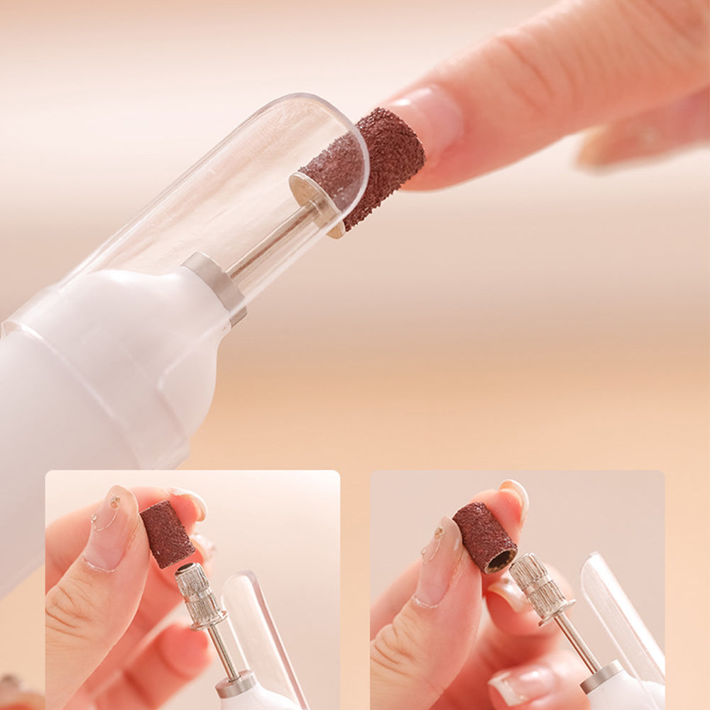 Rechargeable Electric Manicure and Pedicure Kit Cordless Nail Drill with LED Light for Natural/Acrylic Nails
