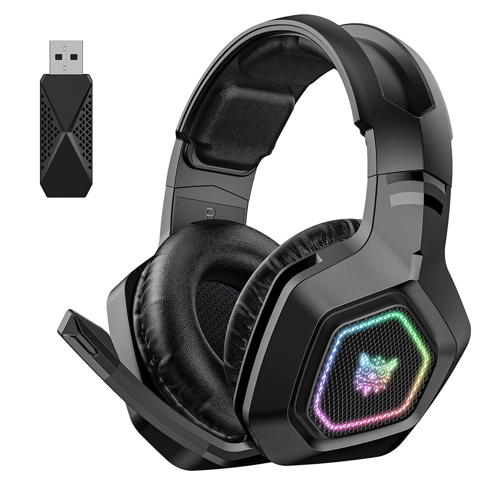 3-Mode RGB Gaming Headphone with Mic Over- ear Headphones Compatible with PS4/PS5/Switch/Mobile/ PC/Mac