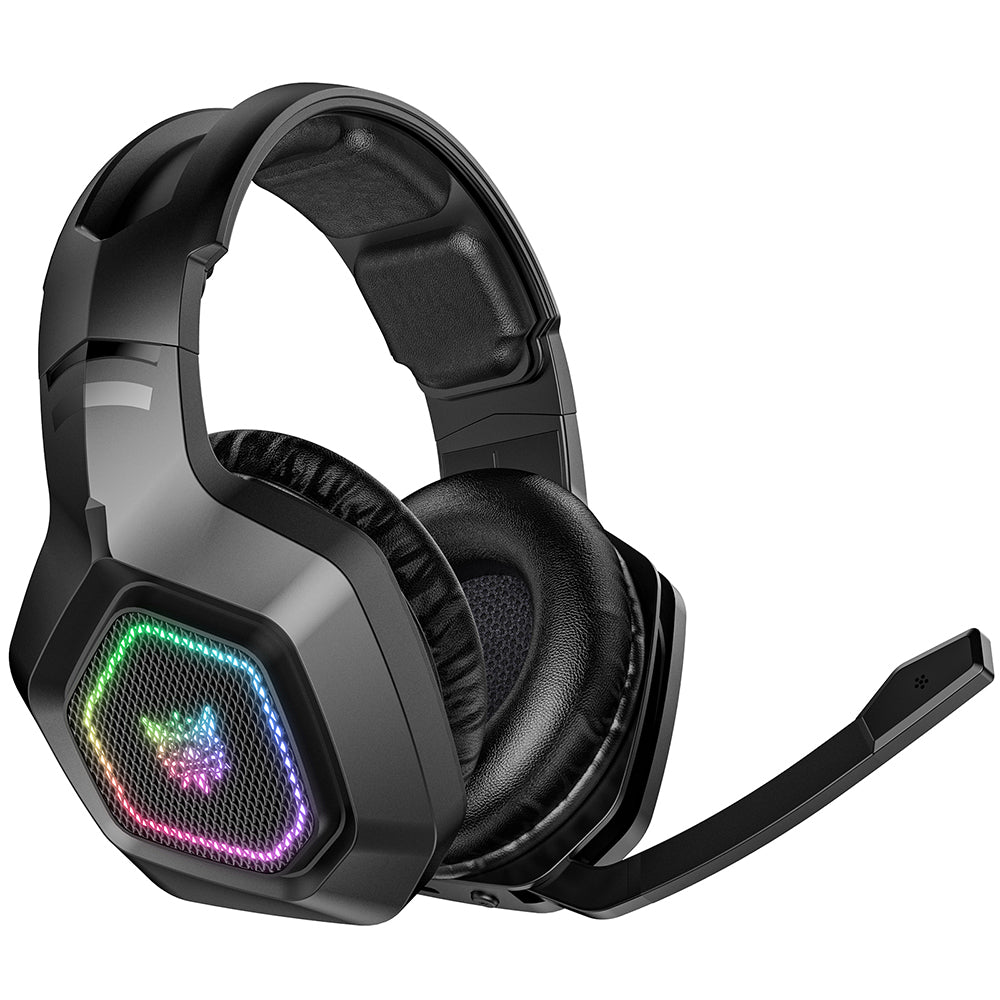 3-Mode RGB Gaming Headphone with Mic Over- ear Headphones Compatible with PS4/PS5/Switch/Mobile/ PC/Mac