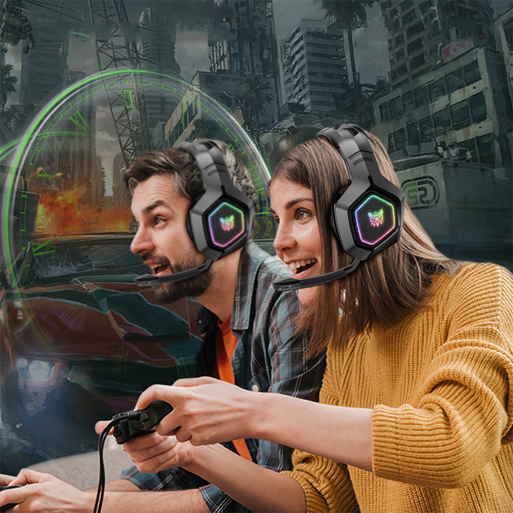 3-Mode RGB Gaming Headphone with Mic Over- ear Headphones Compatible with PS4/PS5/Switch/Mobile/ PC/Mac