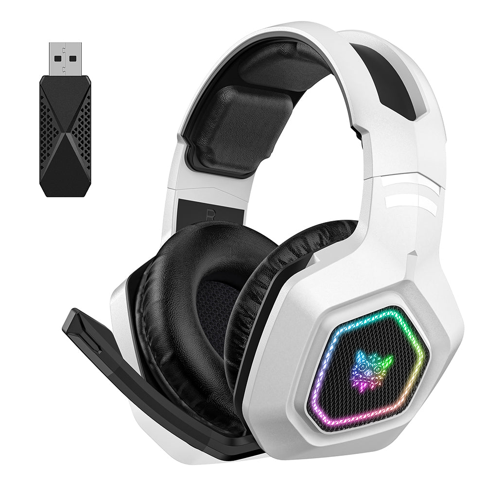 3-Mode RGB Gaming Headphone with Mic Over- ear Headphones Compatible with PS4/PS5/Switch/Mobile/ PC/Mac
