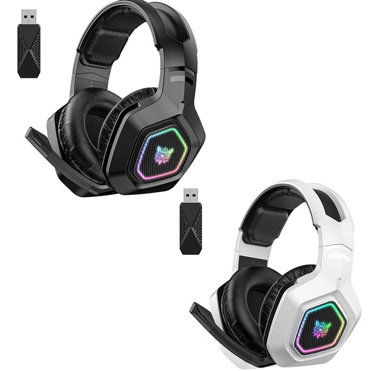 3-Mode RGB Gaming Headphone with Mic Over- ear Headphones Compatible with PS4/PS5/Switch/Mobile/ PC/Mac