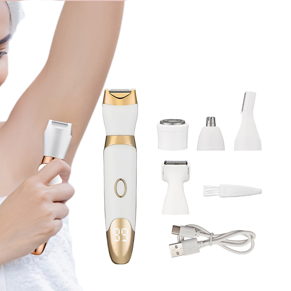 5-in-1 Electric Shaver with LED Display Rechargeable Hair Trimmer for Women