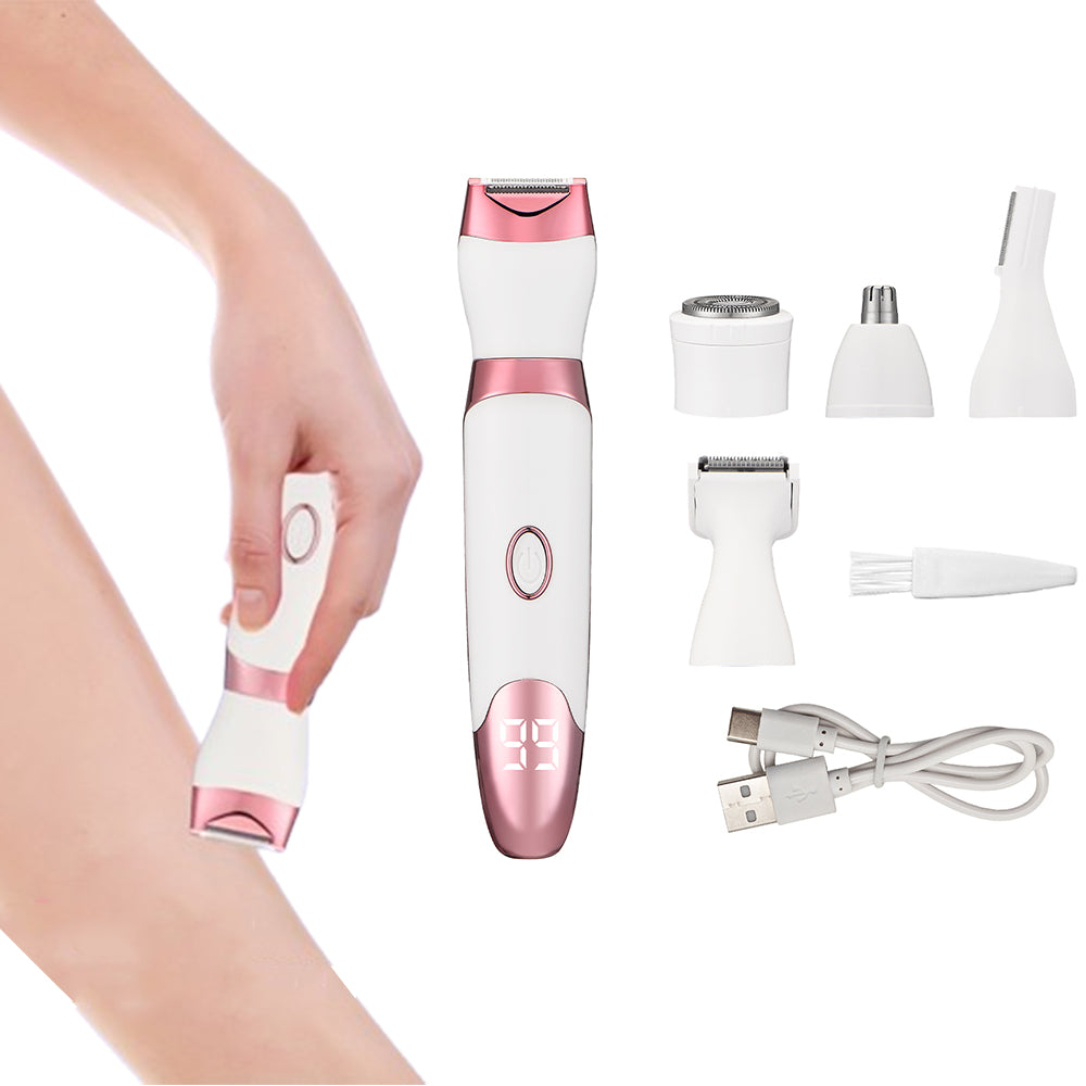 5-in-1 Electric Shaver with LED Display Rechargeable Hair Trimmer for Women