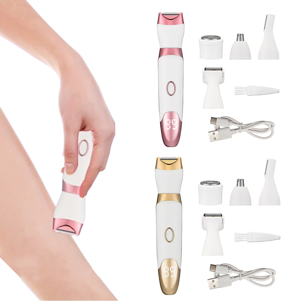 5-in-1 Electric Shaver with LED Display Rechargeable Hair Trimmer for Women