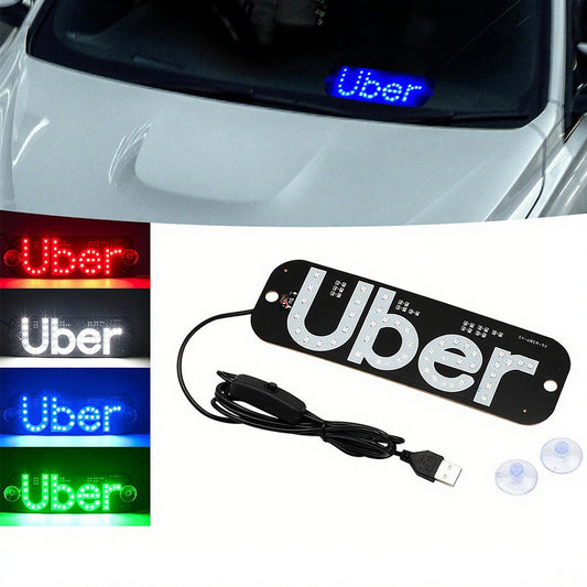 USB LED Taxi Sign with 2 Suction Cups Car Indicator Top Light(No Yellow Car Sticker)