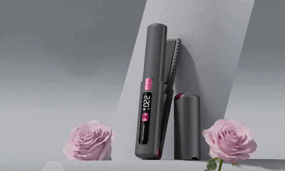 2-in-1 Cordless Hair Straightener Brush Set Straightening and Curling Flat Iron
