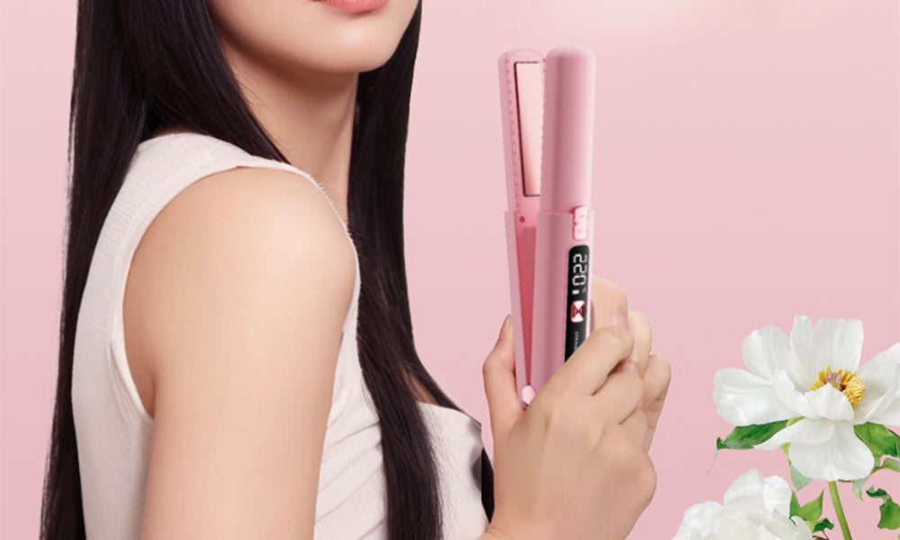 2-in-1 Cordless Hair Straightener Brush Set Straightening and Curling Flat Iron