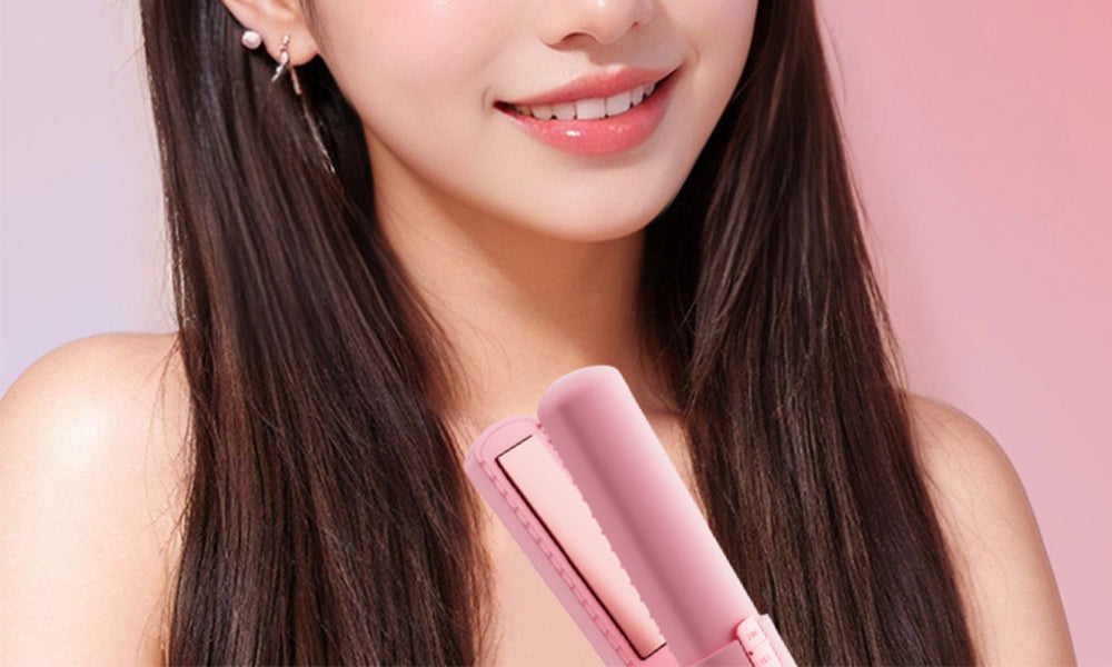 2-in-1 Cordless Hair Straightener Brush Set Straightening and Curling Flat Iron