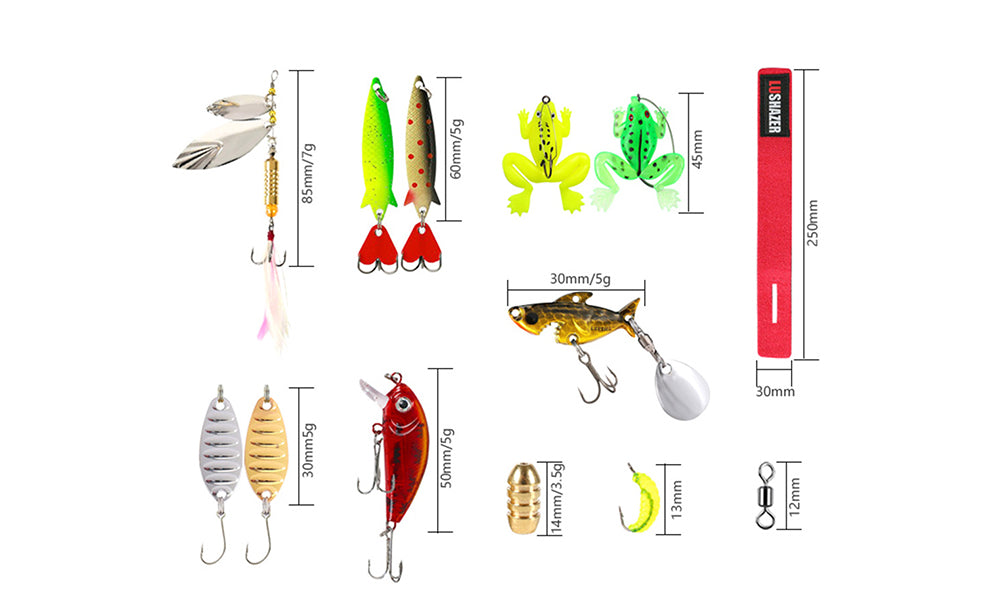 24Pcs Blind Box Fishing Lure Set Assorted Shapes and Sizes with Gift Box