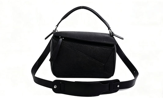 Solid Color Geometric Crossbody Bag with Adjustable Strap