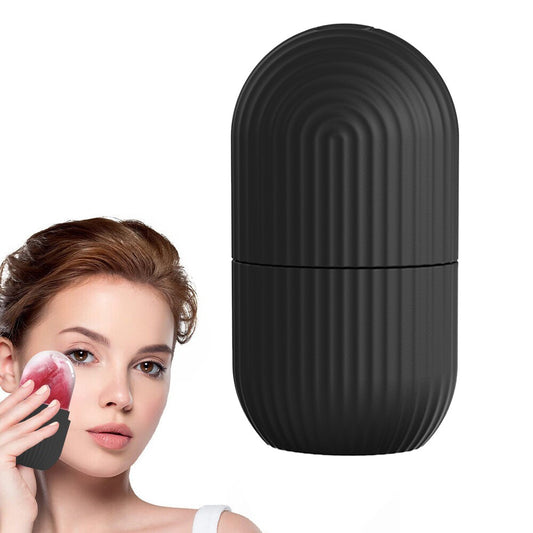 1Pc Silicone Facial Ice Cube Massager Reusable Face Ice Roller Mold - Black