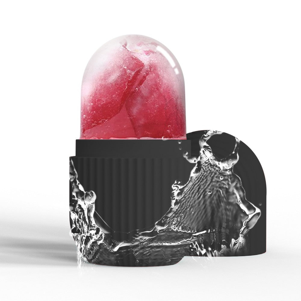 1Pc Silicone Facial Ice Cube Massager Reusable Face Ice Roller Mold - Black