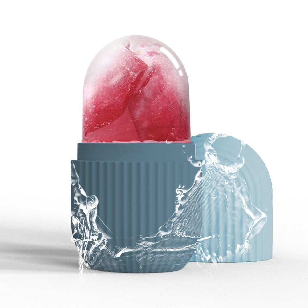 1Pc Silicone Facial Ice Cube Massager Reusable Face Ice Roller Mold - Blue