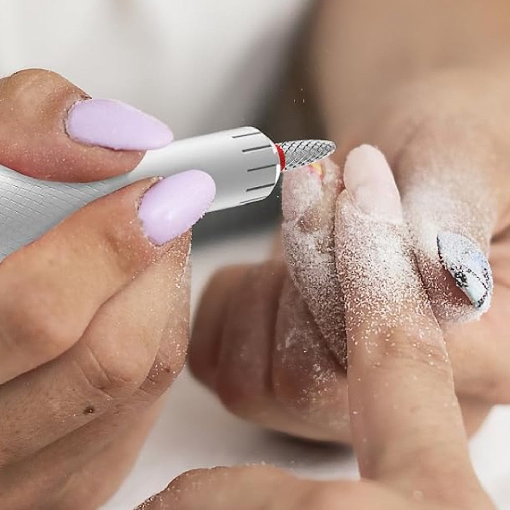 Electric Nail Drill Kit USB Rechargeable Manicure Polishing Tool - White