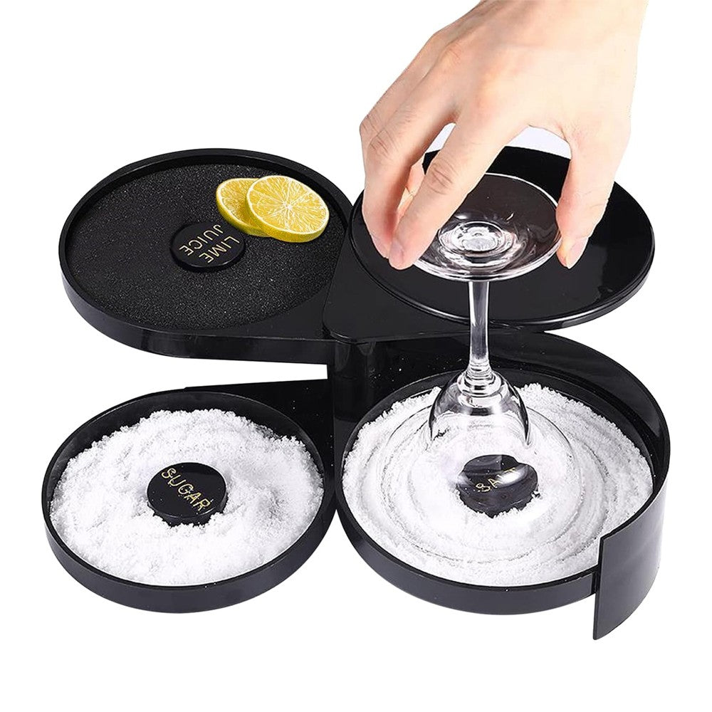 1Pc 3-Tier Bar Juice Cocktail Seasoning Box Salt and Sugar Container