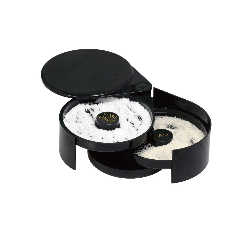 2Pcs 3-Tier Bar Juice Cocktail Seasoning Box Salt and Sugar Container