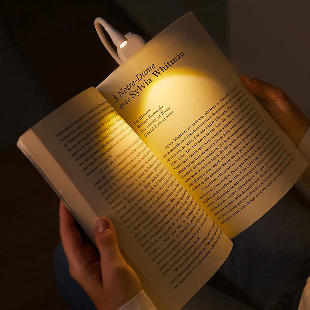1Pc LED Reading Light Clip-On Book Lamp Portable USB Rechargeable Book Light