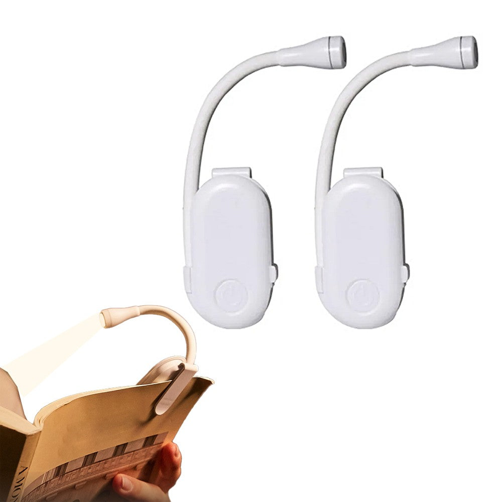 2Pcs LED Reading Light Clip-On Book Lamp Portable USB Rechargeable Book Light