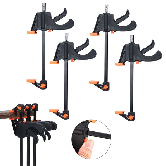 4Pcs 4 Inch Woodworking Clamp Jaws Ratchet Trigger Clamp for Crafts Wood Gluing