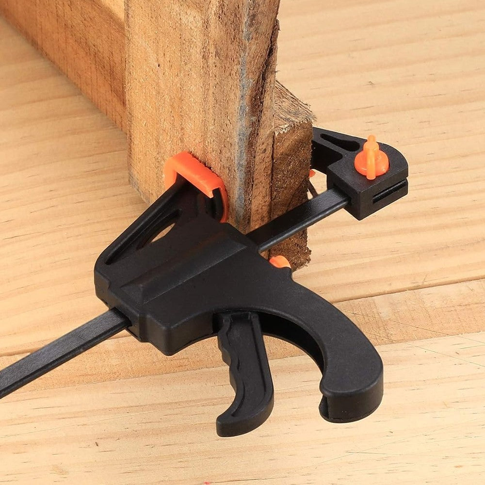 4Pcs 4 Inch Woodworking Clamp Jaws Ratchet Trigger Clamp for Crafts Wood Gluing