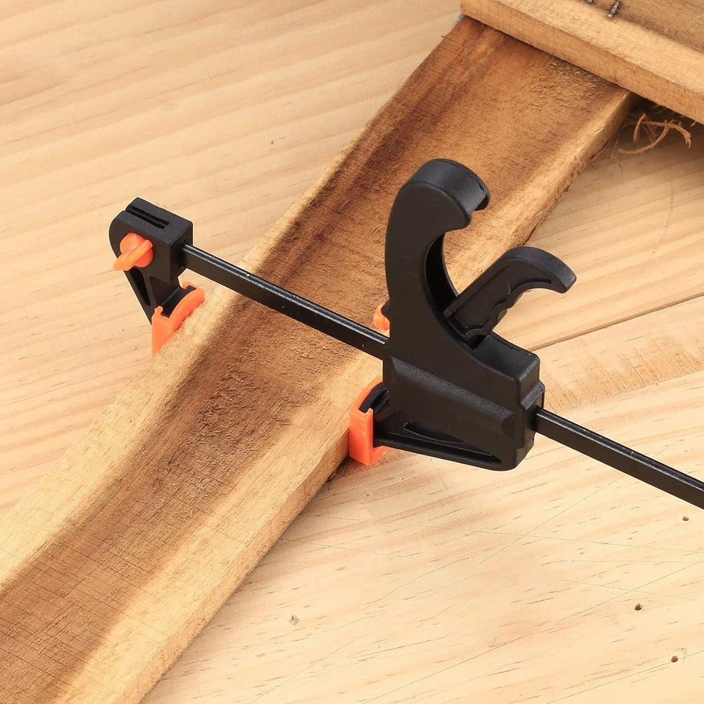 4Pcs 4 Inch Woodworking Clamp Jaws Ratchet Trigger Clamp for Crafts Wood Gluing