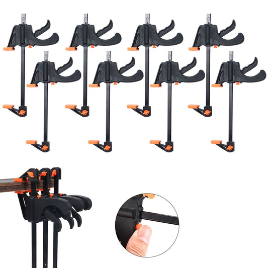 8Pcs 4 Inch Woodworking Clamp Jaws Ratchet Trigger Clamp for Crafts Wood Gluing