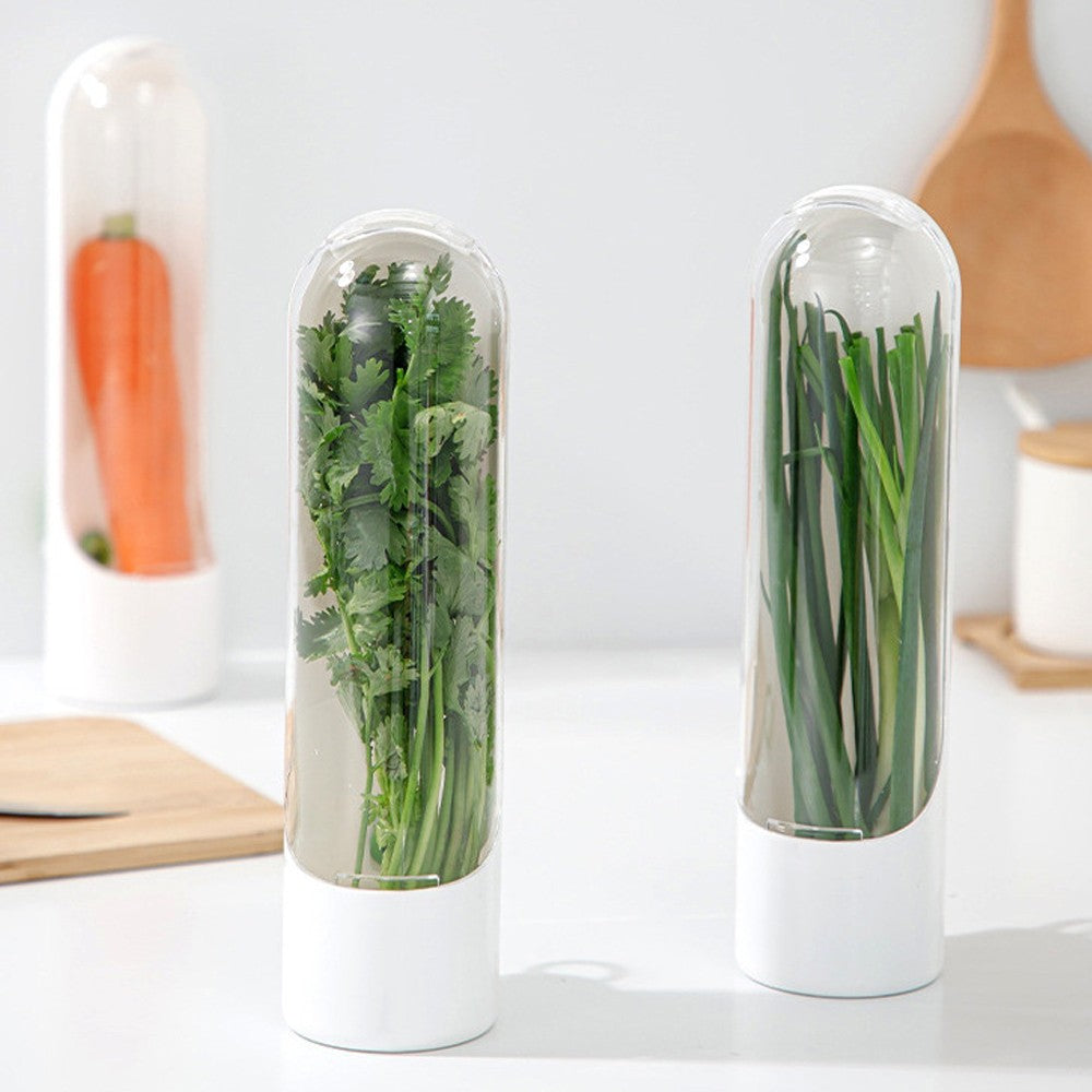 2Pcs Herb Saver for Refrigerator Herb Fresh Keeper Herbs Storage Container